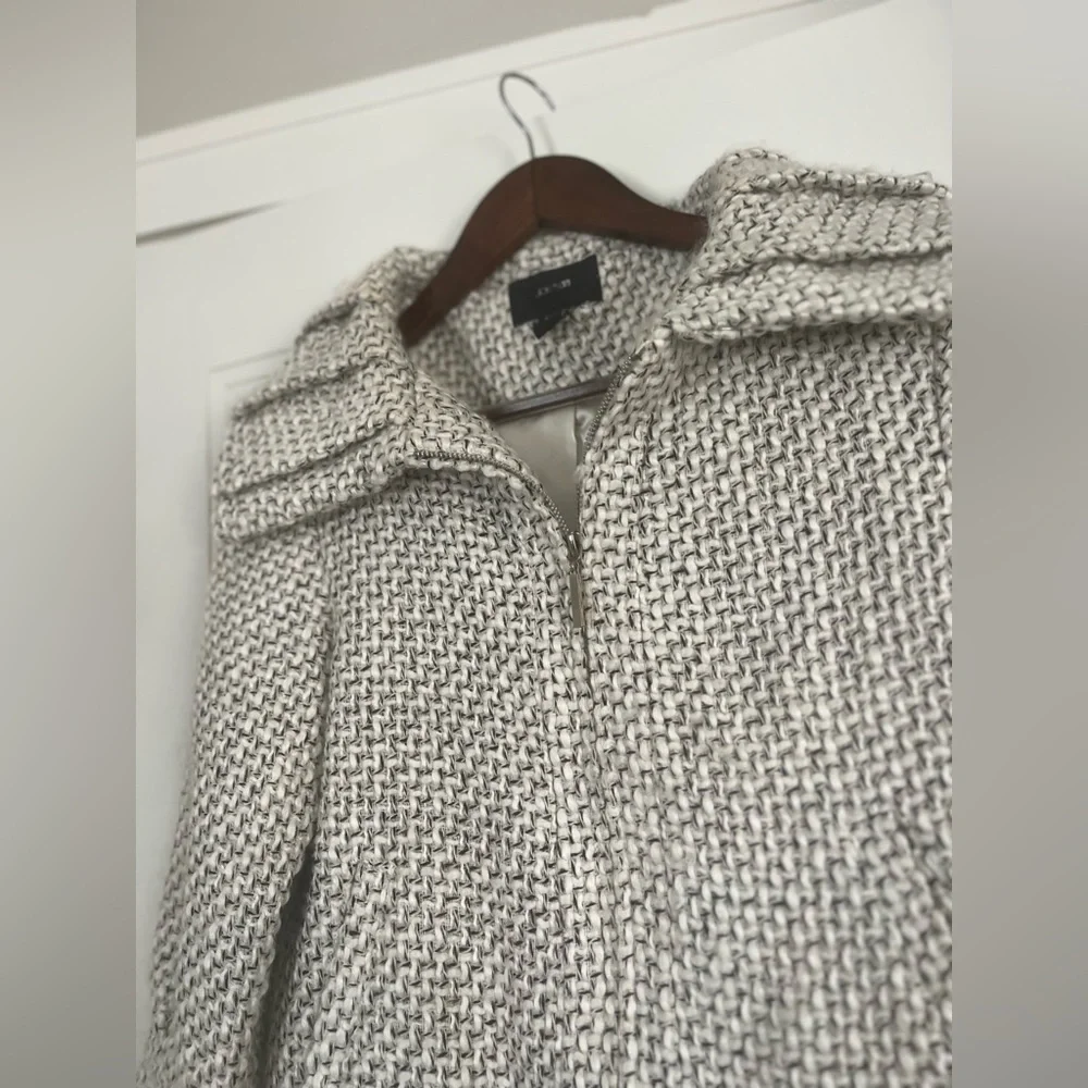 Joe’s Jeans 3/4 Viscose and Wool Blend Oversized Collar Jacket Coat Tweed - Picture 4 of 7